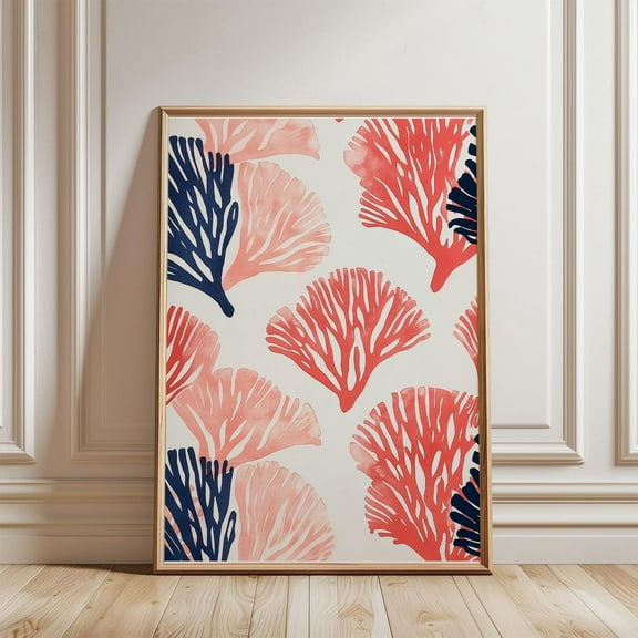 Peach Coral Print, Coastal, Beach, Style Decor, Minimalist Coastal Wall Decor Modern Watercolor Art Living Room Wall Art, Modern Wall Decor, 8x12 UNFRAMED