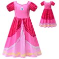 thumbnail image 1 of Peach Costume for Girls Princess Dress Halloween Party Outfit, 1 of 6
