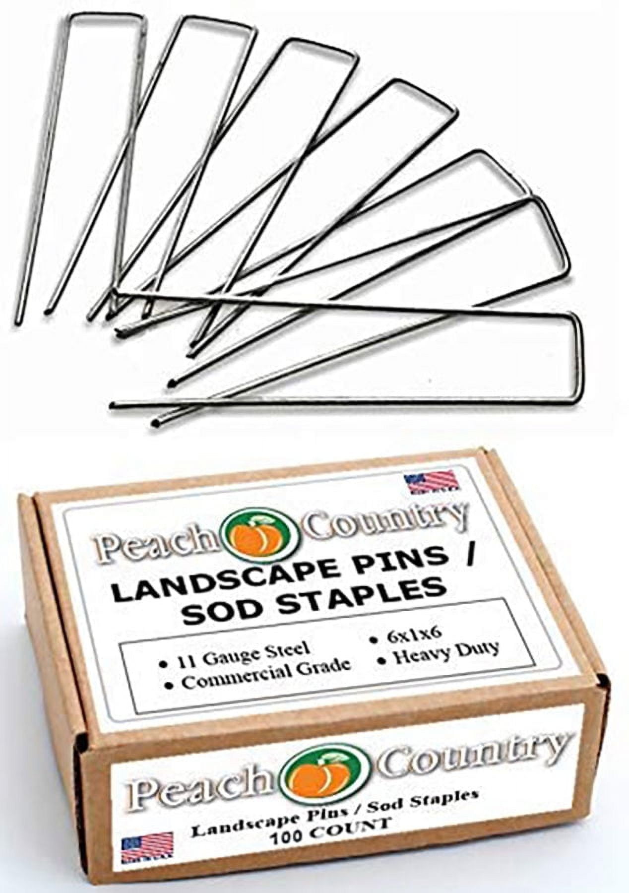 Heavy Duty Galvanized Steel Landscape Pins, 6 Inch, 100 Count