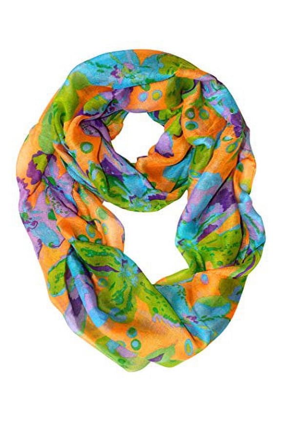 Abstract Colorful Tropical Hibiscus Flower Infinity Loop Scarf