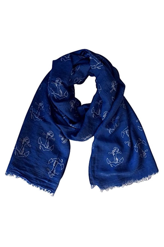 All Season's Nautical Shell Seahorse design Light Fringe Shawl Scarf