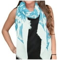 thumbnail image 1 of Peach Couture All Season's Nautical Shell Seahorse design Light Fringe Shawl Scarf, 1 of 10
