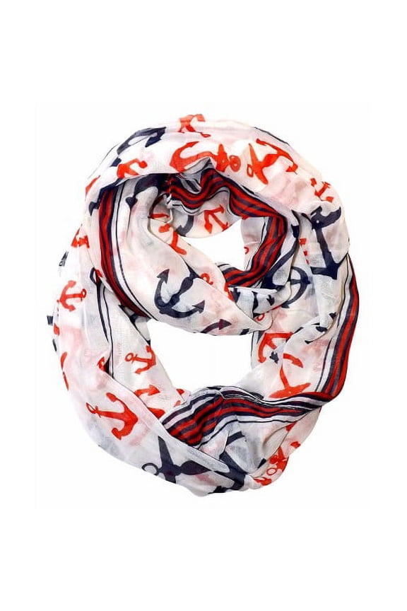 All season Infinity Loop Scarves Border Anchor Print