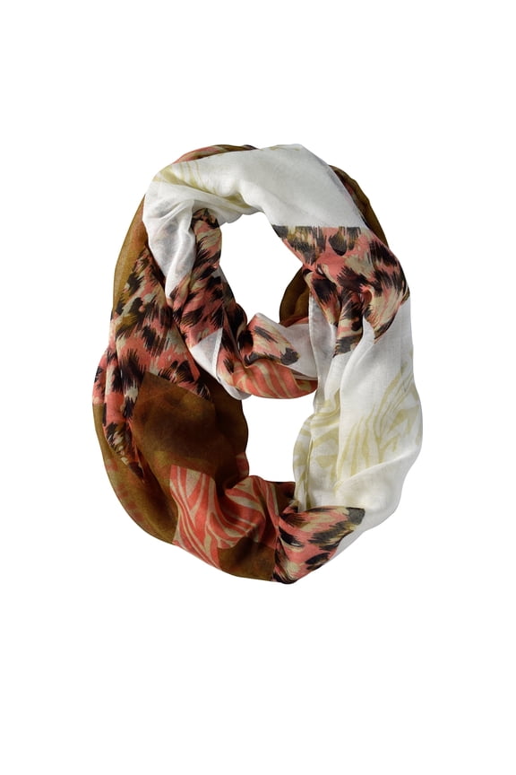Animal Print Wide Chevron Design Summer Infinity Loop Scarf