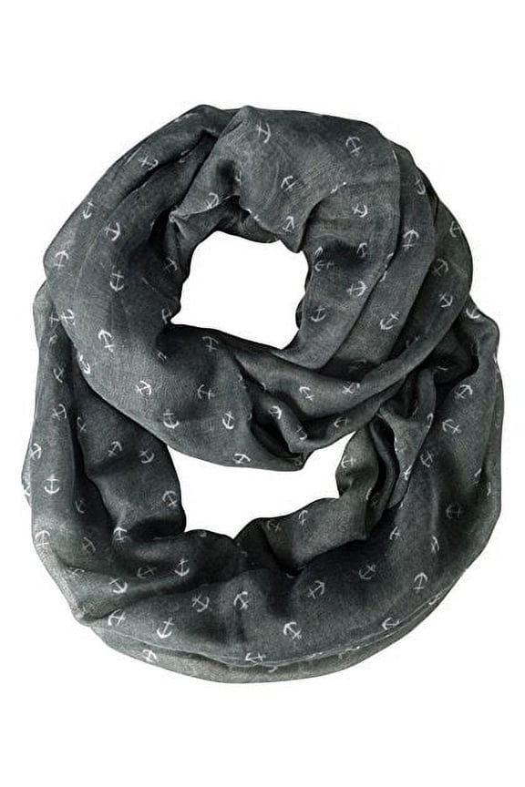Artsy Nautical Anchor Print Marine Lightweight Infinity Loop Scarf