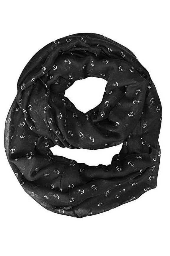 Artsy Nautical Anchor Print Marine Lightweight Infinity Loop Scarf