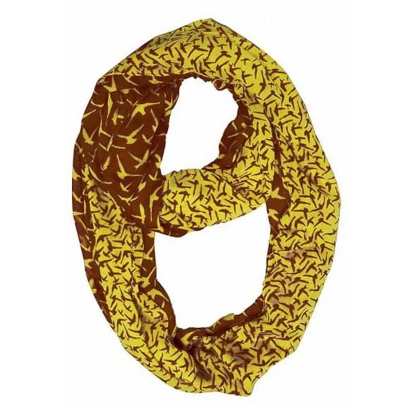 Peach Couture Beautiful Vintage Two Colored Bird Print Infinity Loop Scarf