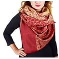 thumbnail image 1 of Peach Couture Blanket Scarf Thick 4 Ply Reversible Paisley Pashmina Throw Scarf Wrap Shawl, 1 of 1