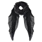 Peach Couture Chic Boho Soft Lightweight Polka Dot Bordered Sheer Scarf Shawl Black