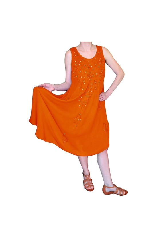 Embroidered Umbrella Caftan Sun Dress