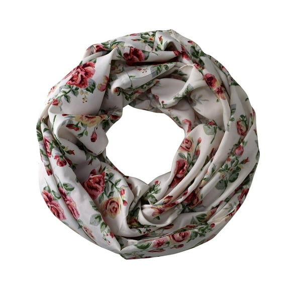 Peach Couture Exclusive Floral Print Vintage Infinity Loop Scarf