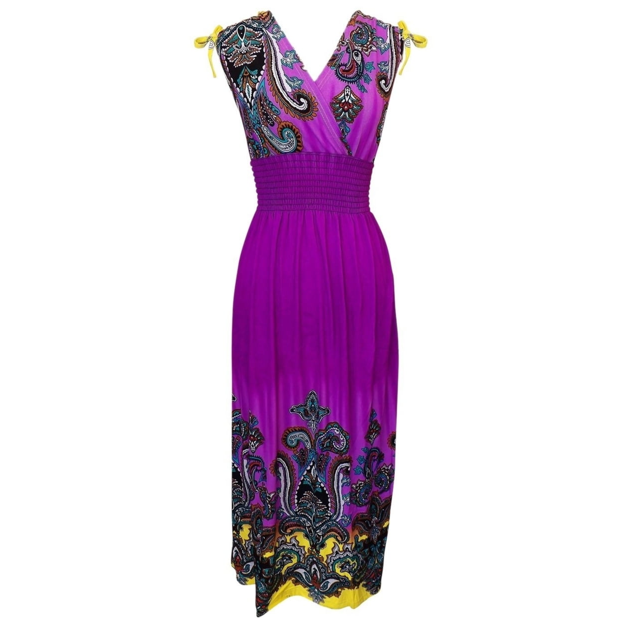 Floral cinched waist maxi dress