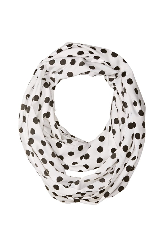 Light and Sheer Polka Dot Circle Print Infinity Loop Scarf