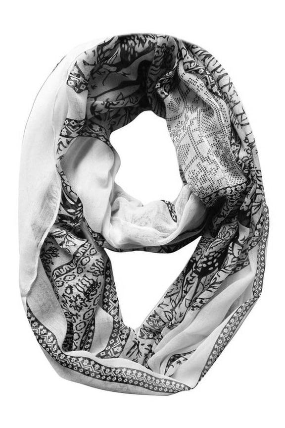 Luxury Animal Print Loop Sheer Infinity Scarf Wrap Circle Scarf