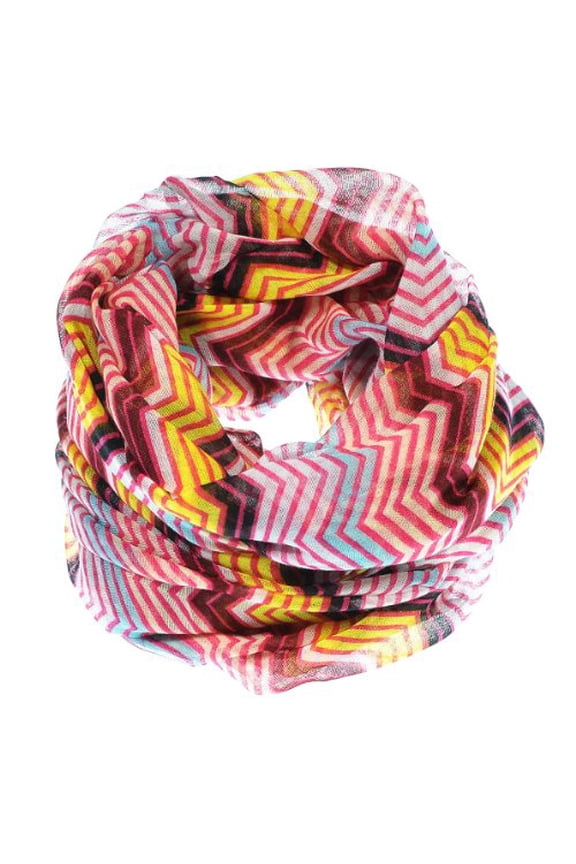 Modern Radiant Multicolored Chevron Geometric Infinity Loop Scarf