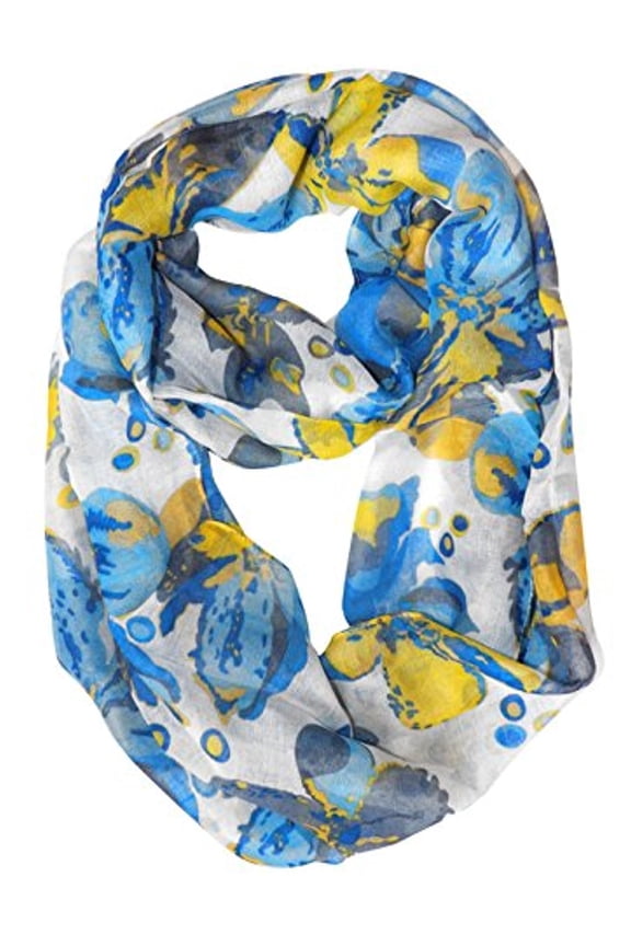 Paint The Town Red Cherry Blossom Floral Print Infinity loop Scarves