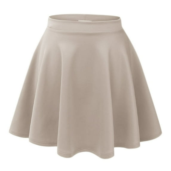 Peach Couture Popular Summer Flare Skater Mini Skirt with Banded Waist