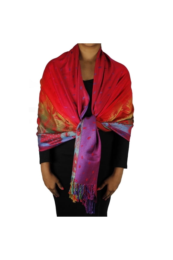 Rainbow Silky Tropical Colorful Exotic Pashmina Wrap Shawl Scarf