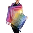 thumbnail image 1 of Peach Couture Rainbow Silky Tropical Hibiscus Floral Pashmina Wrap Shawl Scarf, 1 of 1