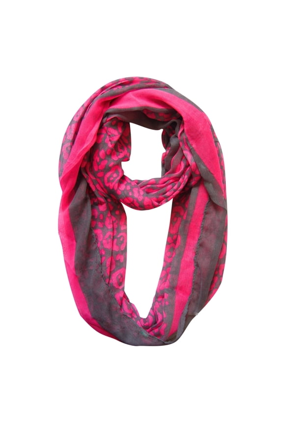 Retro Neon Animal Print Infinity Loop Scarf