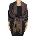 thumbnail image 1 of Peach Couture Reversible Floral Pashmina Shawl, 1 of 2