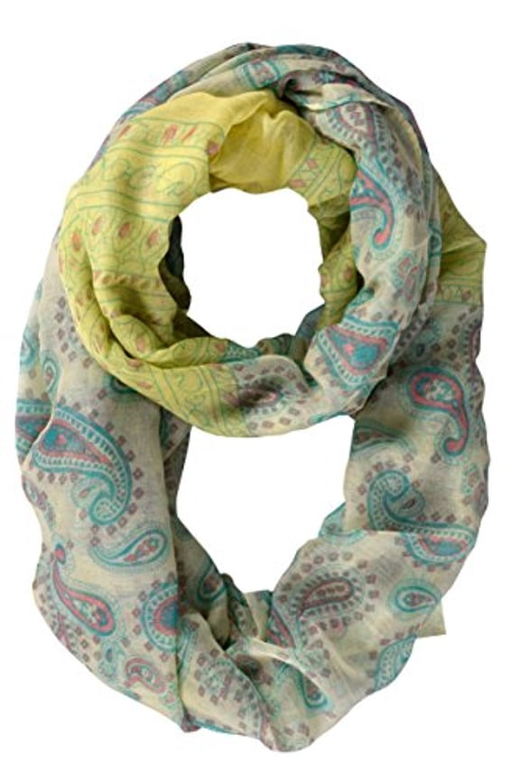 Simple & Classic Lightweight Paisley Design Infinity Loop Scarf