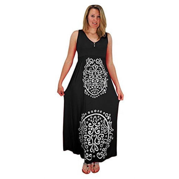 Peach Couture Sleeveless Smocked Damask Embossed Long Maxi Dress