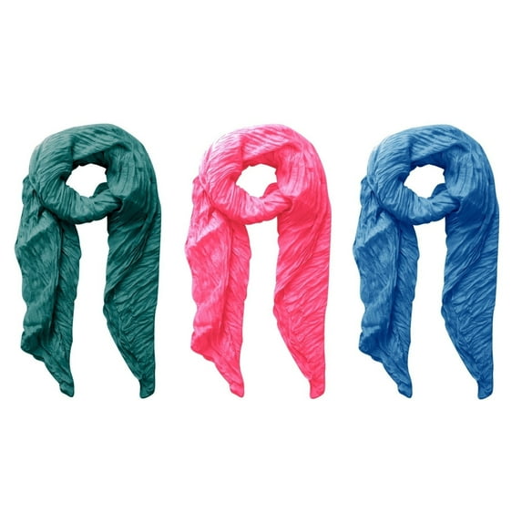 Peach Couture Solid Colorful Soft Crinkled Lightweight Versatile Wrap Scarf