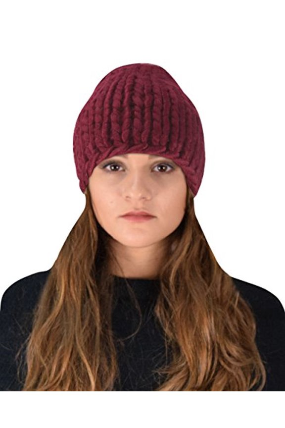 Thick Warm Soft Cable Knit Hat Beanie Slouchy Double Braid Stich