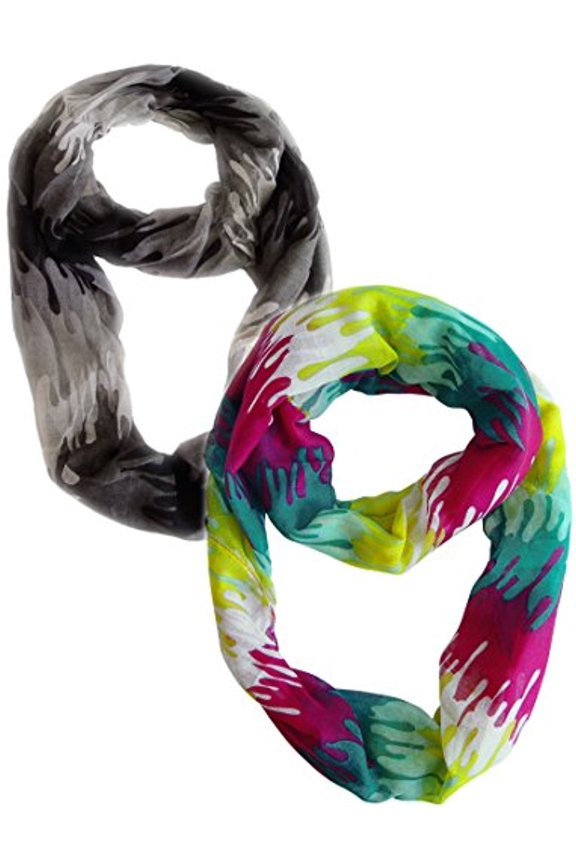 Trendy Abstract Multicolored Paint Design Infinity Loop Scarf/wrap