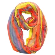 Peach Couture Trendy Striped Print Light and Soft Fashion Infinity Loop Scarf