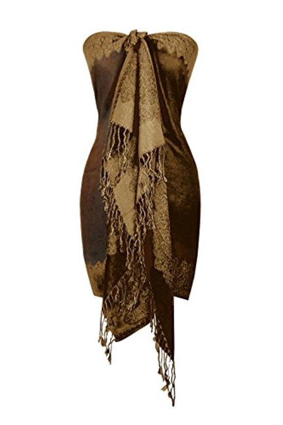 Women's Ravishing Reversible Jacquard Paisley Shawl Wrap Pashmina