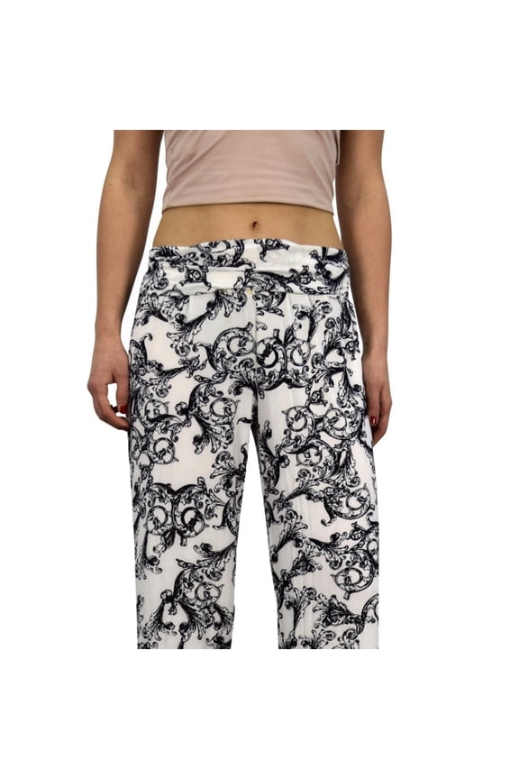 Womens Colorful Pattern Elastic Waist Printed Palazzo Pants