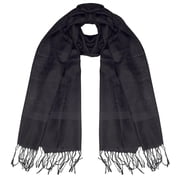 Peach Couture Womens Elegant Vintage Solid Jacquard Paisley Scarf Shawl Wrap Black