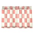 thumbnail image 1 of Peach Cream Check Pattern Tier Curtains Tier Kitchen Living Room Bedroom Balcony 2 Panels 27x36 Inch, 1 of 9