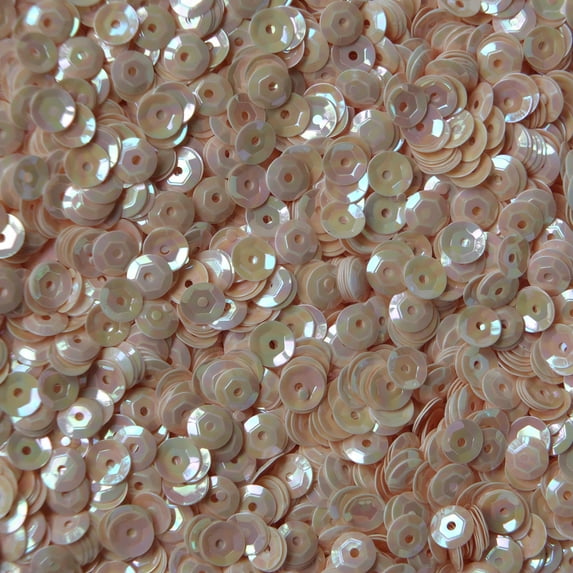 Peach Cup Sequins 5mm Opaque Rainbow Iris Made in USA