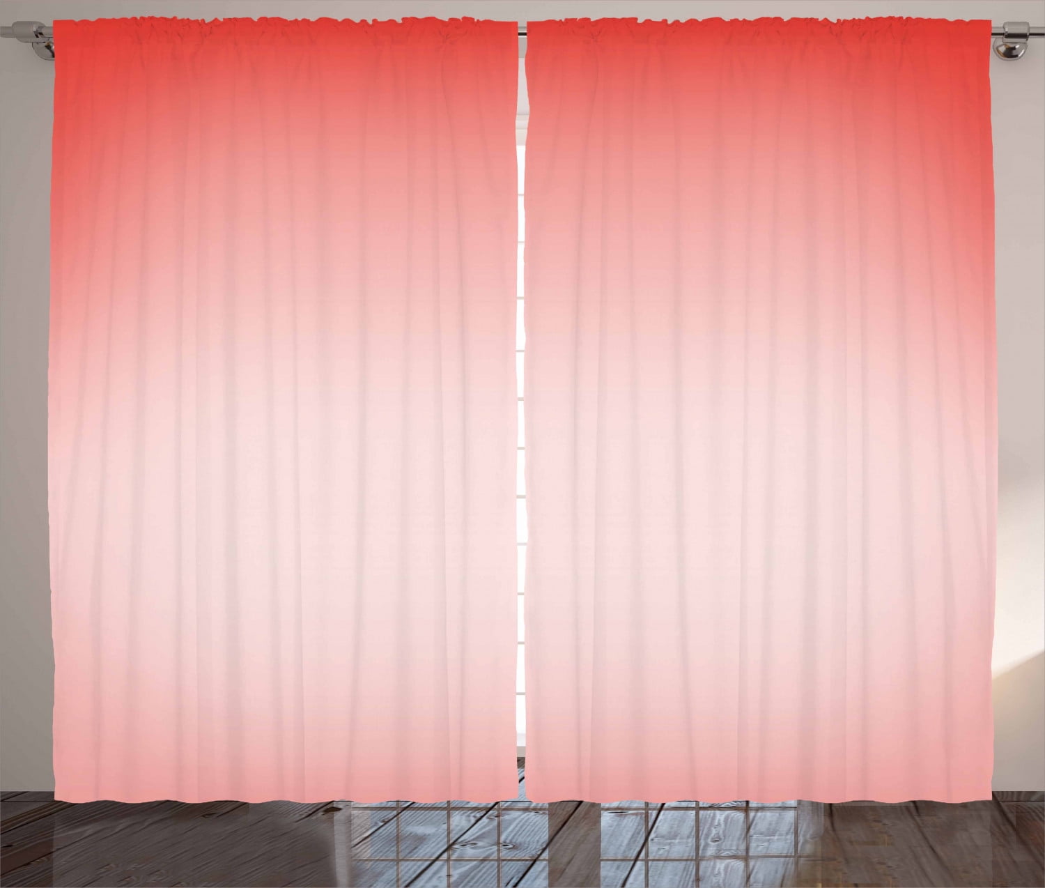 Ambesonne Peach Curtains 2 Panel Set, Abstract Ombre Feminine, 108" x ...