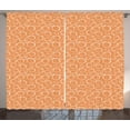 thumbnail image 1 of Ambesonne Peach Curtains 2 Panel Set, Ripe and Fruits, 108" x 63", Dark Peach and White, 1 of 3