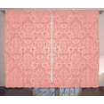 thumbnail image 1 of Ambesonne Peach Curtains 2 Panel Set, Antique Lace Style Ombre, 108" x 90", Coral, 1 of 3