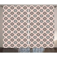 thumbnail image 1 of Ambesonne Peach Curtains 2 Panel Set, Abstract Soft Circles, 108" x 108", Coral Black White, 1 of 3