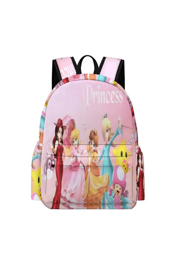 Peach Cute Cartoon Durable 16.5-Inch Backpack, Exquisite Casual School Bag 42x30x15cm
