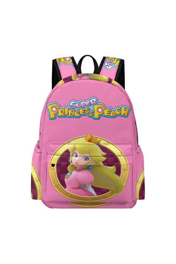 Peach Cute Cartoon Durable 16.5-Inch Backpack, Exquisite Casual School Bag 42x30x15cm