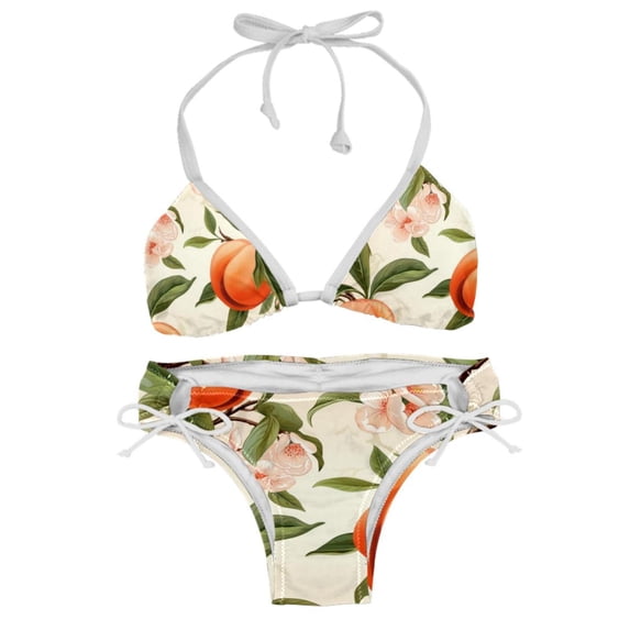 Peach Detachable Sponge Adjustable Strap Bikini Set Two-Pack Swim Suits for WomenToolStrip with applicable scenes