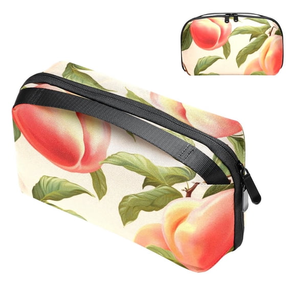 Peach Digital Bag with Oxford Fabric, Waterproof, Charger Pouch, USB Organizer, Electronic Travel Case Organizer, Appliance Cord Organizer, 5.9x9.44x3.14 in.