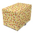 thumbnail image 1 of Peach Dog Crate Cover, Rhythmic Fresh Raw Sliced Fruits Warm Pastel Tones Illustration Print, Easy to Use Pet Kennel Cover for Dogs, 35" x 23" x 27", Pale Yellow Burnt Sienna, by Ambesonne, 1 of 6