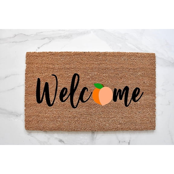 Peach Doormat, Summer Doormat, Fruit Decor, Welcome Mat, Peach Decor, Cute Doormat, Peachy, Summer Decor, Outdoor Rug, Fruit Doormat, Spring Home Kitchen Decoration 30 x 17 Inch