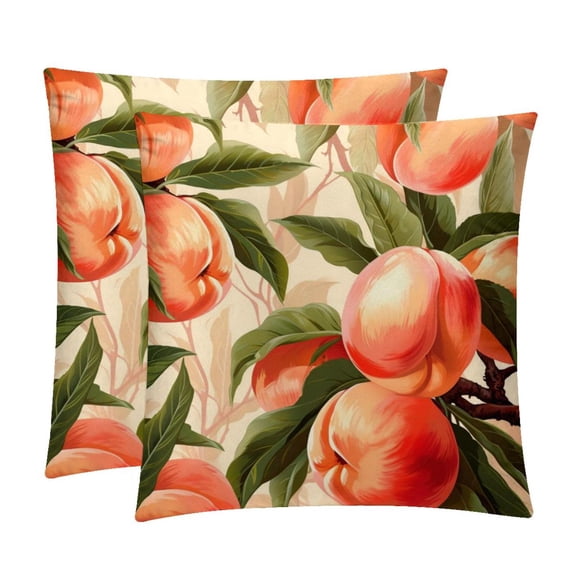 Peach Elegant Velvet Throw Pillow Covers Set with Unique Patterns - 16x16", 18x18", 20x20" - Pack of 2 for Chair Pillow Covers and Various Occasions
