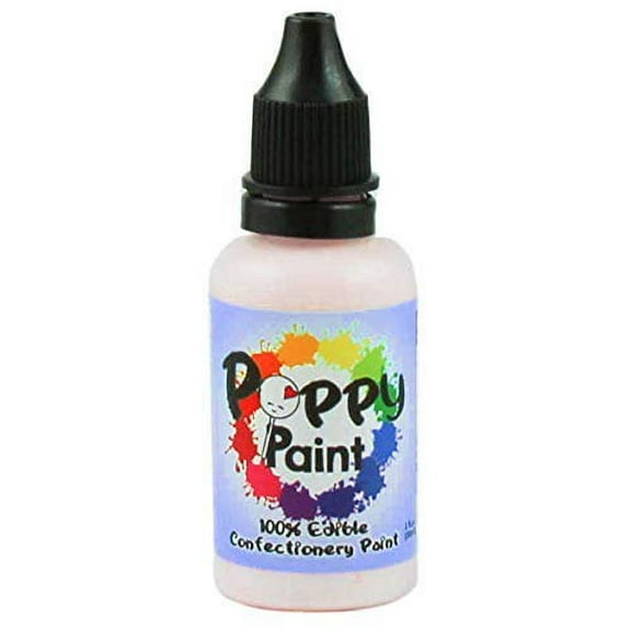 Peach Fast Drying Edible Poppy Paint for Cake Pops, Cookies, Chocolates - 30ml