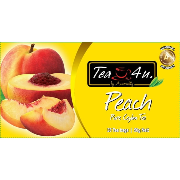 Peach Flavored Black Tea| 25 Tea Bags| Net 50 Grams| Tea4U