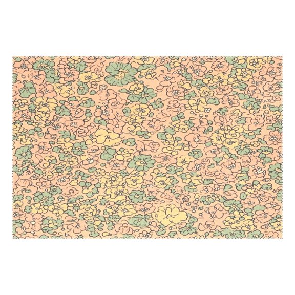 Peach Floral Tapestry 12x18in Heat-Resistant Non-Slip Place Mat, Durable and Wrinkle-Resistant